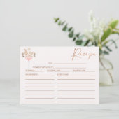 フローラワイルドフラワーガラスブライダルシャワーレシピカード 招待状 (スタンド正面)