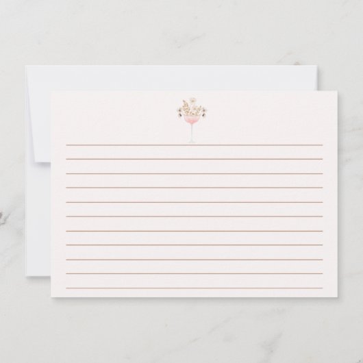 フローラワイルドフラワーガラスブライダルシャワーレシピカード 招待状 (裏面)