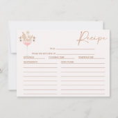 フローラワイルドフラワーガラスブライダルシャワーレシピカード 招待状 (正面)