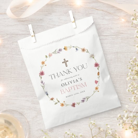 フローラワイルドフラワーガールバプテススチャサンキューバプシオアシスバッグ フェイバーバッグ (クリップ留めされた状態)