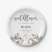 フローラワイルドフラワーガールバースデーパーティー ペーパープレート (正面)
