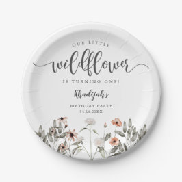 フローラワイルドフラワーガールバースデーパーティー ペーパープレート