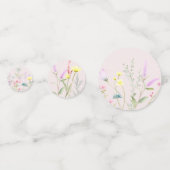 フローラワイルドフラワーガールベビーシャワー招待状 コンフェッティ (裏面)