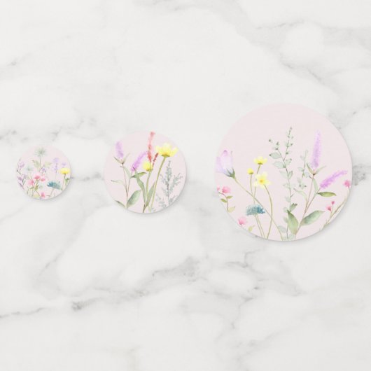 フローラワイルドフラワーガールベビーシャワー招待状 コンフェッティ (裏面)