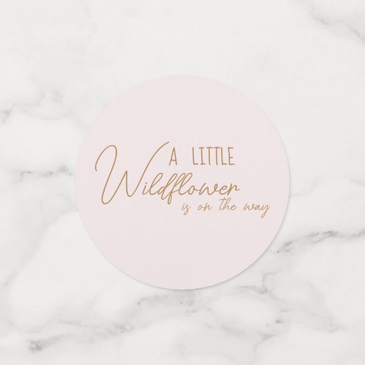 フローラワイルドフラワーガールベビーシャワー招待状 コンフェッティ (スモール正面)