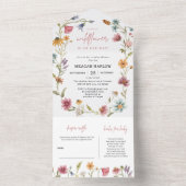 フローラワイルドフラワーガールベビーシャワー オールインワン招待状 (内側)
