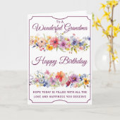 フローラワイルドフラワーグランマ誕生日 カード (黄色い花)