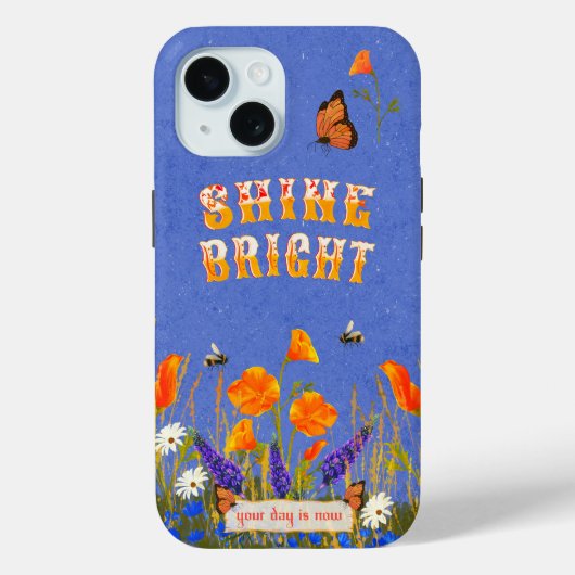 フローラワイルドフラワーケシ蝶インスピレーション Case-Mate iPhoneケース (裏面)