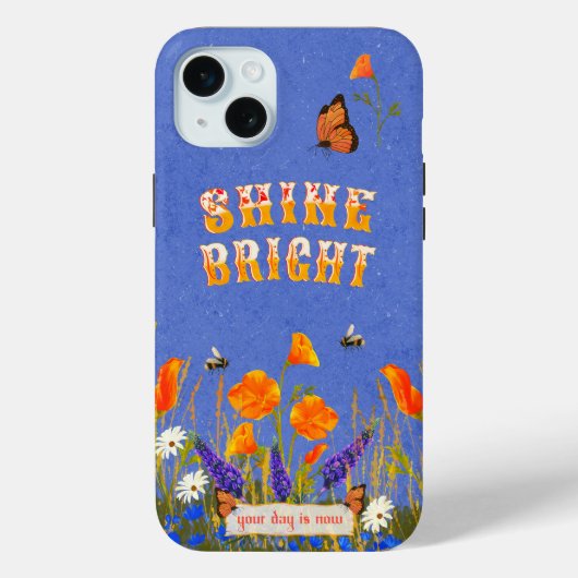 フローラワイルドフラワーケシ蝶インスピレーション Case-Mate iPhoneケース (裏面)