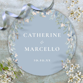 フローラワイルドフラワーズダスティブルー結婚ズ ラウンドシール