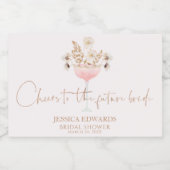 フローラワイルドフラワーズ花びらプロセッコブライダルシャワー スパークリングワインラベル (シングルラベル)