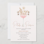 フローラワイルドフラワーズ花びらプロセッコブライダルシャワー 招待状 (正面)
