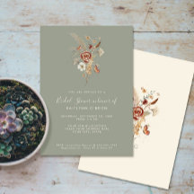 フローラワイルドフラワーセージ水彩ブライダルシャワー