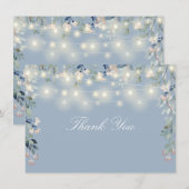 フローラワイルドフラワーダスティブルーストリングライトスクリプト サンキューカード (正面/裏面)