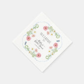 フローラワイルドフラワーデイジーボホエレガントブライダルシャワー スタンダードカクテルナプキン (角)