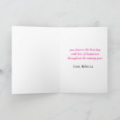 フローラワイルドフラワーピンク水彩誕生日 カード (内部)