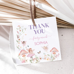 フローラワイルドフラワーフェアリーファースト誕生日スクエア フェイバータグ