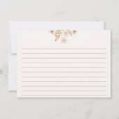 フローラワイルドフラワーブライダルシャワーレシピカード 招待状 (裏面)