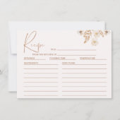 フローラワイルドフラワーブライダルシャワーレシピカード 招待状 (正面)