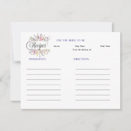 フローラワイルドフラワーブライダルシャワーレシピ ノートカード