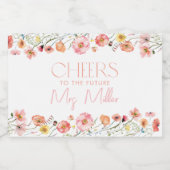 フローラワイルドフラワーブライダルシャワーワイン スパークリングワインラベル (シングルラベル)