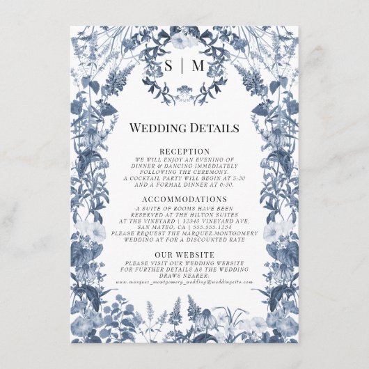 フローラワイルドフラワーブルーホワイト春詳細 エンクロージャーカード (正面)