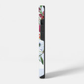 フローラワイルドフラワーブーケライトブルーストライプiPho iPhoneケース (左側面)