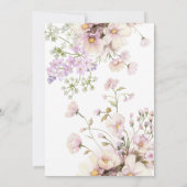 フローラワイルドフラワーベビーの開花女の子の赤ちゃんシャワー 招待状 (裏面)