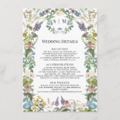 フローラワイルドフラワーメドウ春の結婚式詳細 エンクロージャーカード (正面)