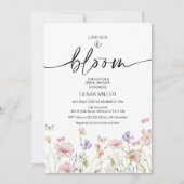 フローラワイルドフラワーラブズ開花ブライダルシャワー 招待状 (正面)