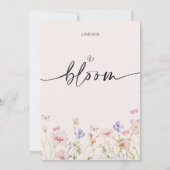 フローラワイルドフラワーラブズ開花ブライダルシャワー 招待状 (裏面)