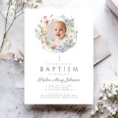 フローラワイルドフラワーリース写真バプテスマ 招待状