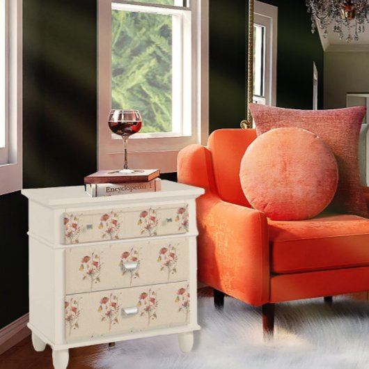 フローラワイルドフラワー秋バタフライアイボリーデクページ 薄葉紙