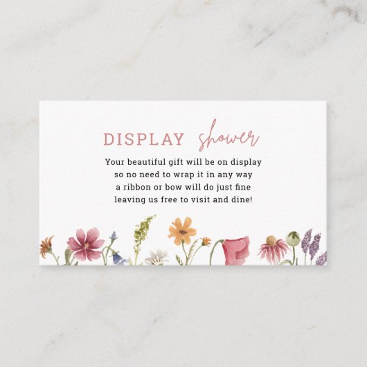 フローラワイルドフラワー表示シャワーインサート エンクロージャーカード (正面)