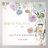フローラワイルドフラワー赤面ピンク春ブライダルシャワー ポスター (正面)