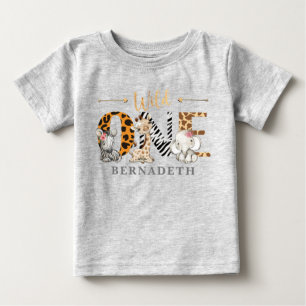 フローラワイルドワン第1誕生日ジャングルベビーTシャツ ベビーTシャツ
