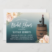 フローラワインバレルティール(緑がかった色)グラデーションブライダルシャワー 招待状 (正面)