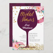 フローラワインブライダルシャワー招待カード 招待状 (正面/裏面)