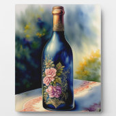 フローラワインボトルスチルライフ卓上プラーク フォトプラーク (正面)