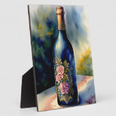 フローラワインボトルスチルライフ卓上プラーク フォトプラーク (側面)