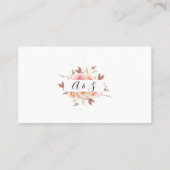 フローラワインラッフルチケットブライダルシャワーカード プレイスカード (裏面)