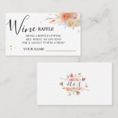 フローラワインラッフルチケットブライダルシャワーカード プレイスカード (正面/裏面)