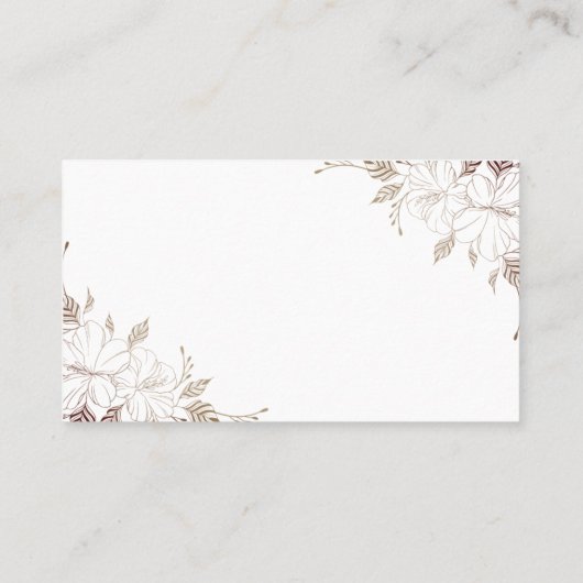 フローラワインラッフルチケットブライダルシャワーカード プレイスカード (裏面)