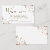 フローラワインラッフルチケットブライダルシャワーカード プレイスカード (正面/裏面)
