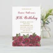 フローラワイン金ゴールド30歳の誕生日招待状 招待状 (スタンド正面)