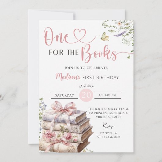 フローラワンのブックファースト誕生日招待状 招待状 (正面)