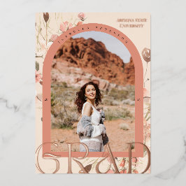 フローラワンダーラスト：ボホシック卒業写真 箔招待状