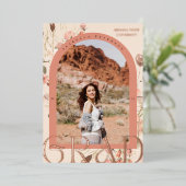 フローラワンダーラスト：ボホシック卒業写真 箔招待状 (立ち正面)