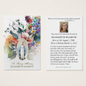 フローラヴァージンメアリーファティマ葬儀祈りの言葉カード (正面&裏面)