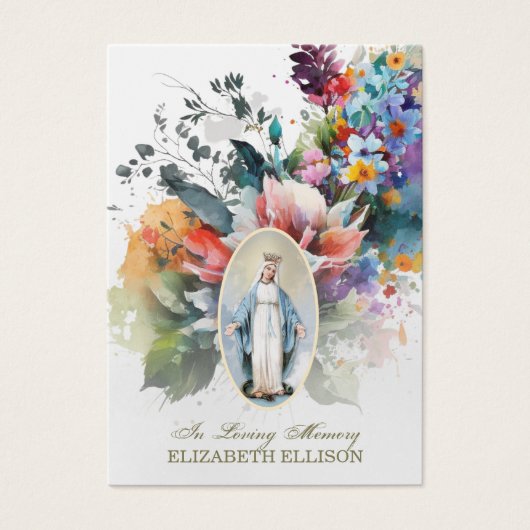 フローラヴァージンメアリーファティマ葬儀祈りの言葉カード (正面)